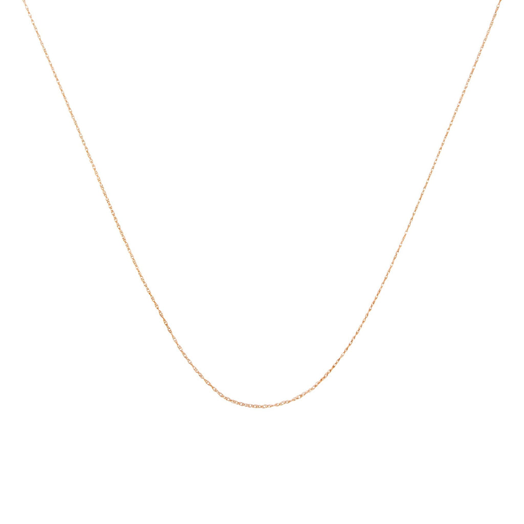 10K Gold 0.5 mm Slender & Dainty Fine Rope Chain Necklace