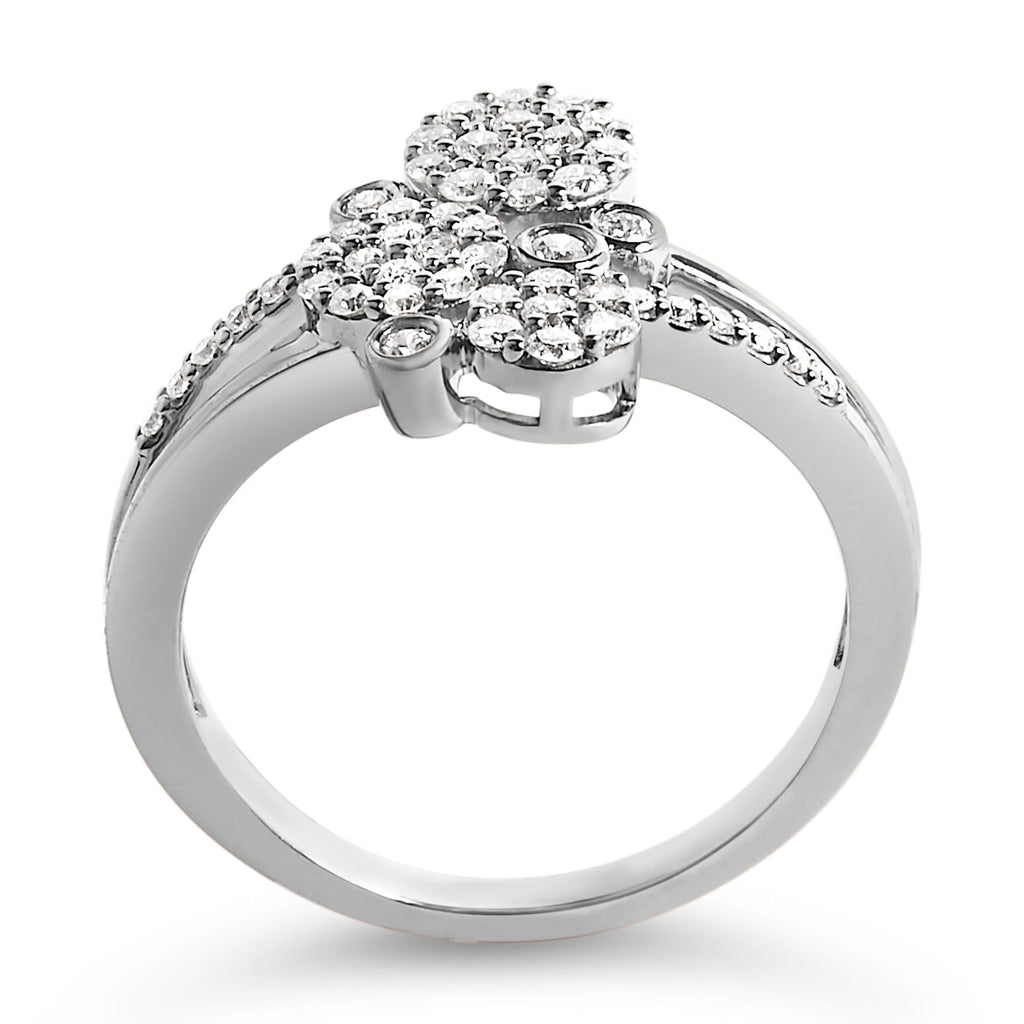 .925 Sterling Silver 1/2 Cttw Diamond Scatter Composite Bypass Ring (I-J Color, I1-I2 Clarity)