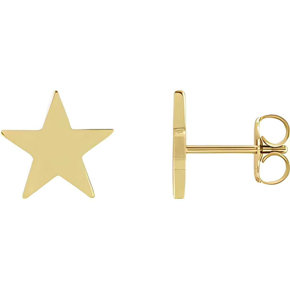 14K White Gold 4 mm Star Friction Post & Back Earrings