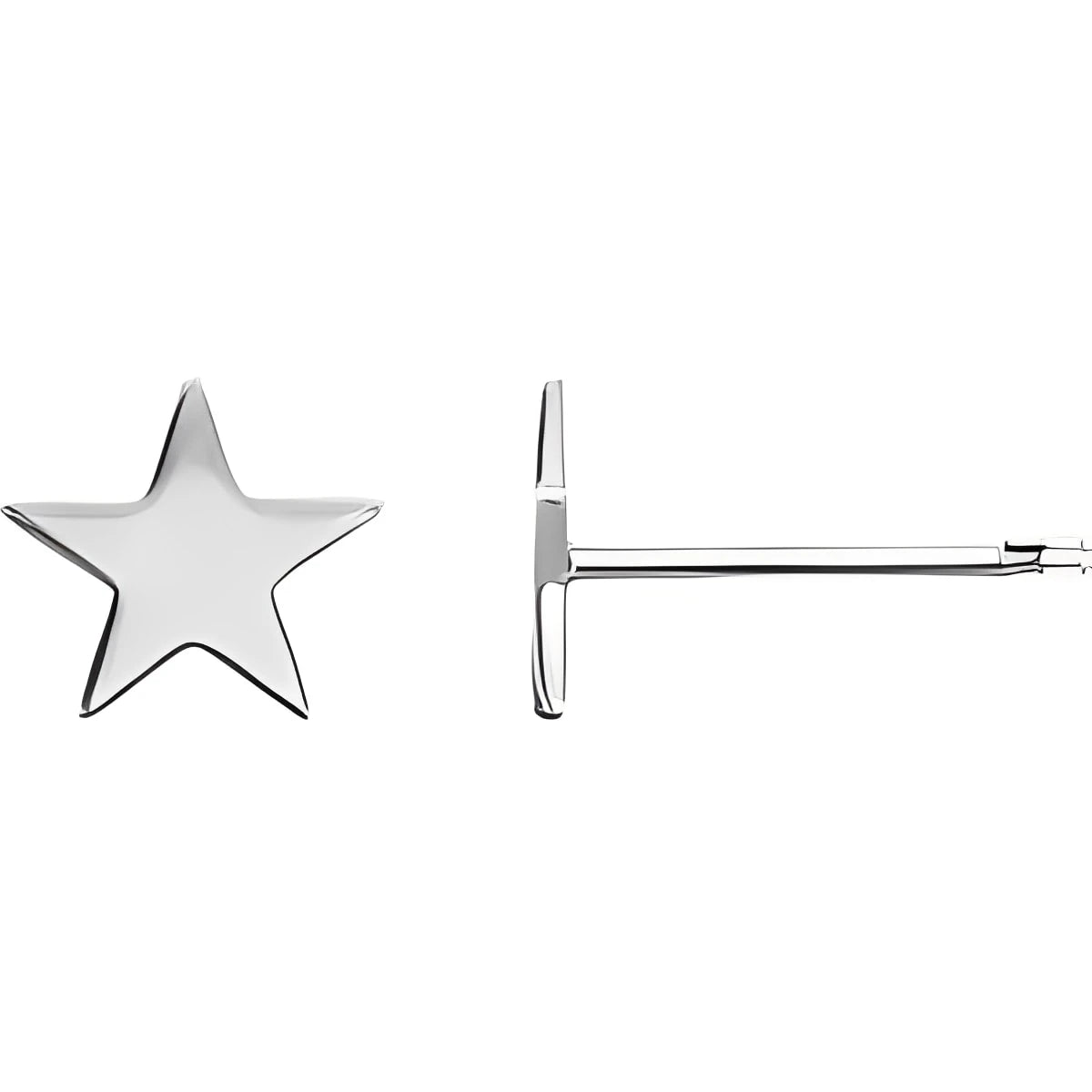14K White Gold 4 mm Star Friction Post & Back Earrings