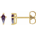 14K Yellow Gold Lab-Grown Alexandrite Earrings
