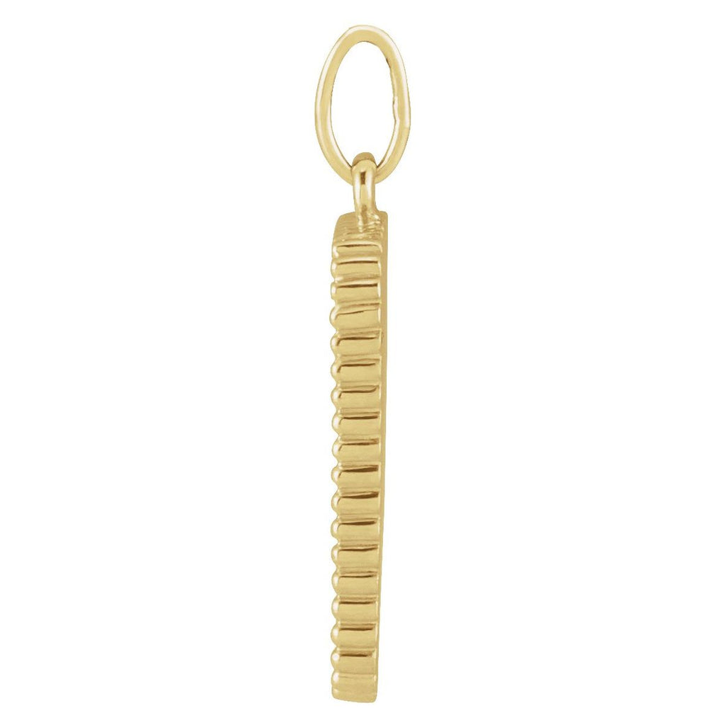 14K Yellow Gold Crescent Moon Pendant