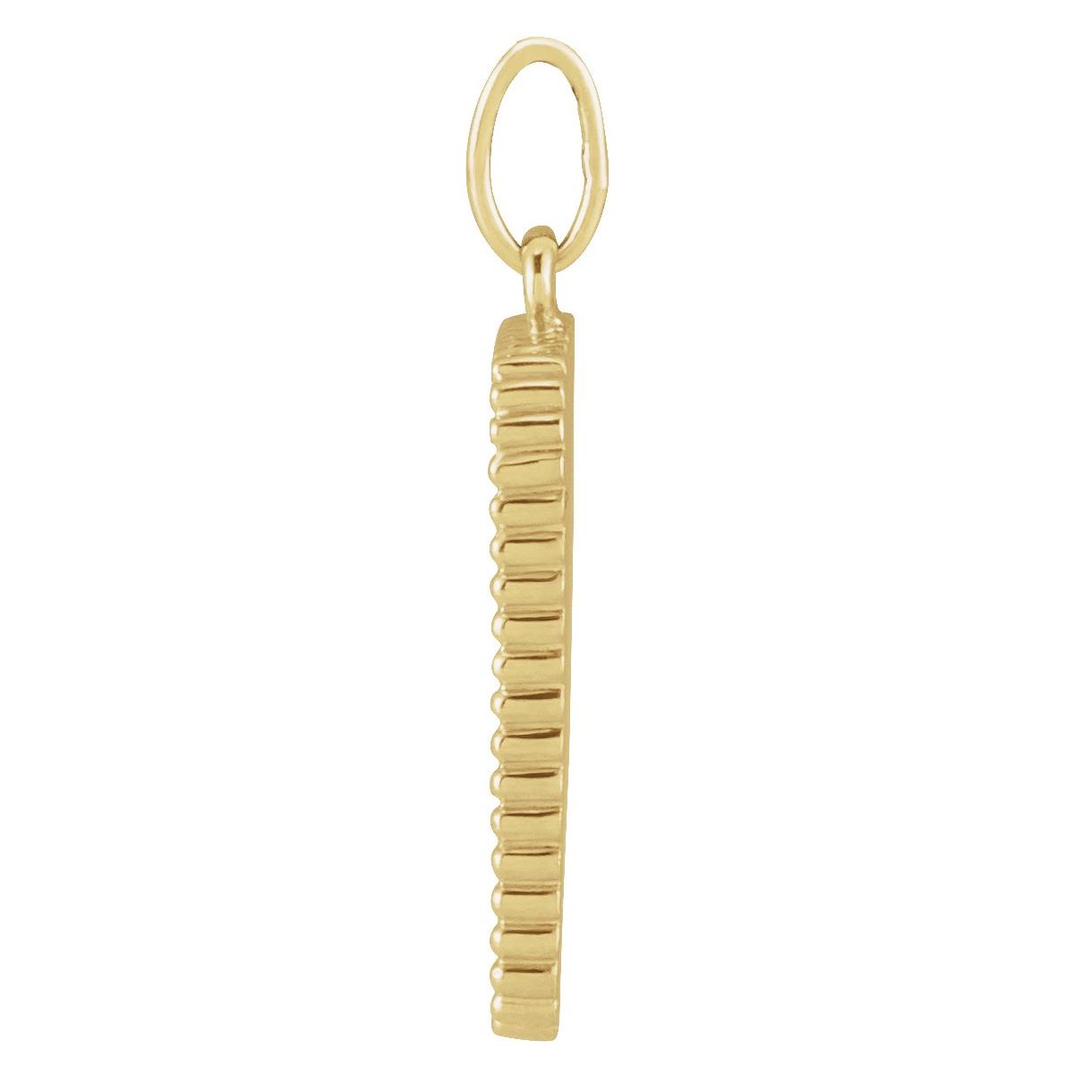 14K Yellow Gold Crescent Moon Pendant