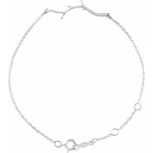 Sterling Silver Branch Bar 6 1/2-7 1/2" Bracelet