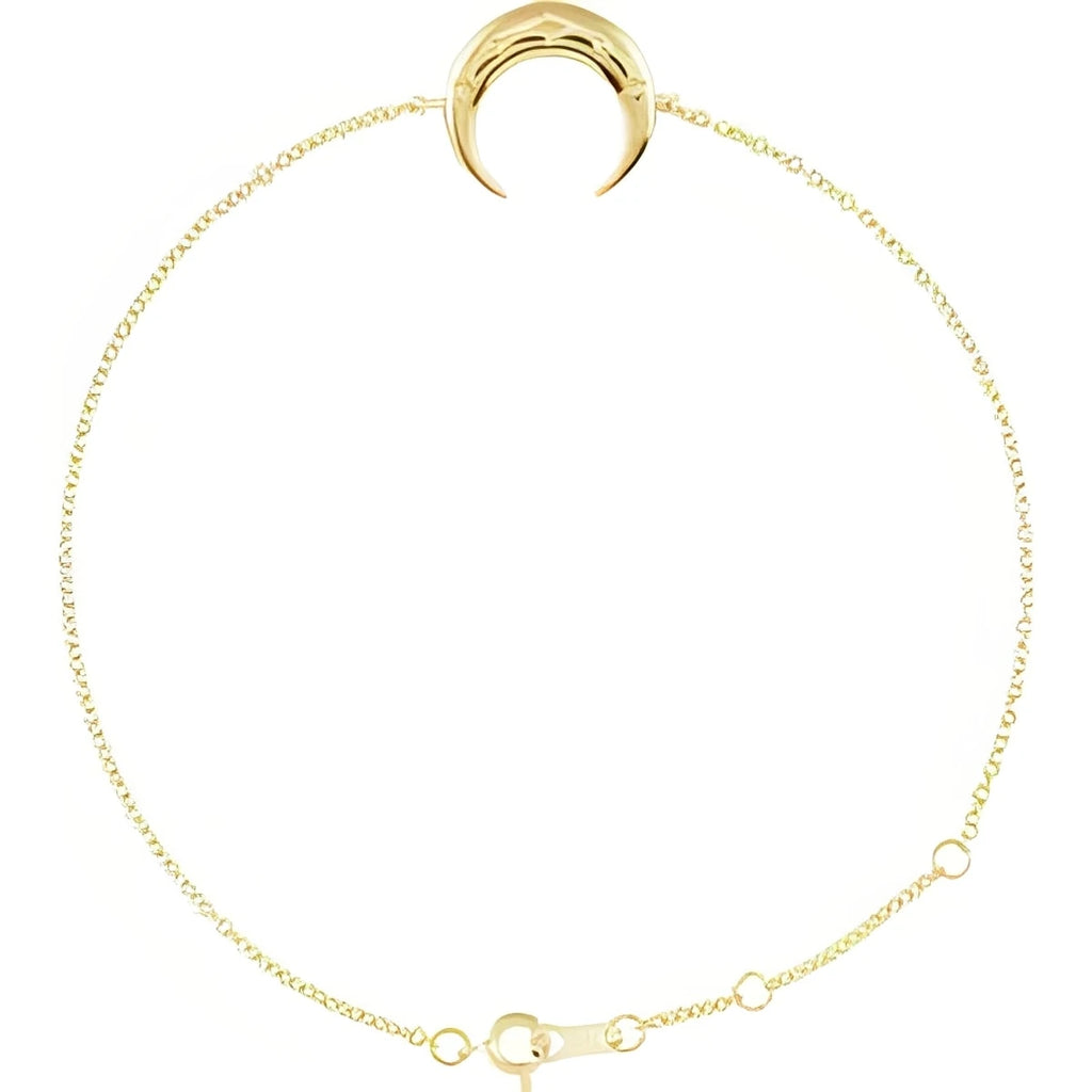 14K Yellow Gold Adjustable Crescent 6 1/2"-7 1/2" Bracelet