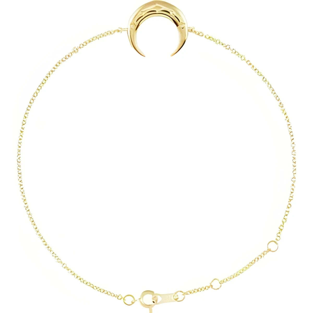 14K Yellow Gold Adjustable Crescent 6 1/2"-7 1/2" Bracelet