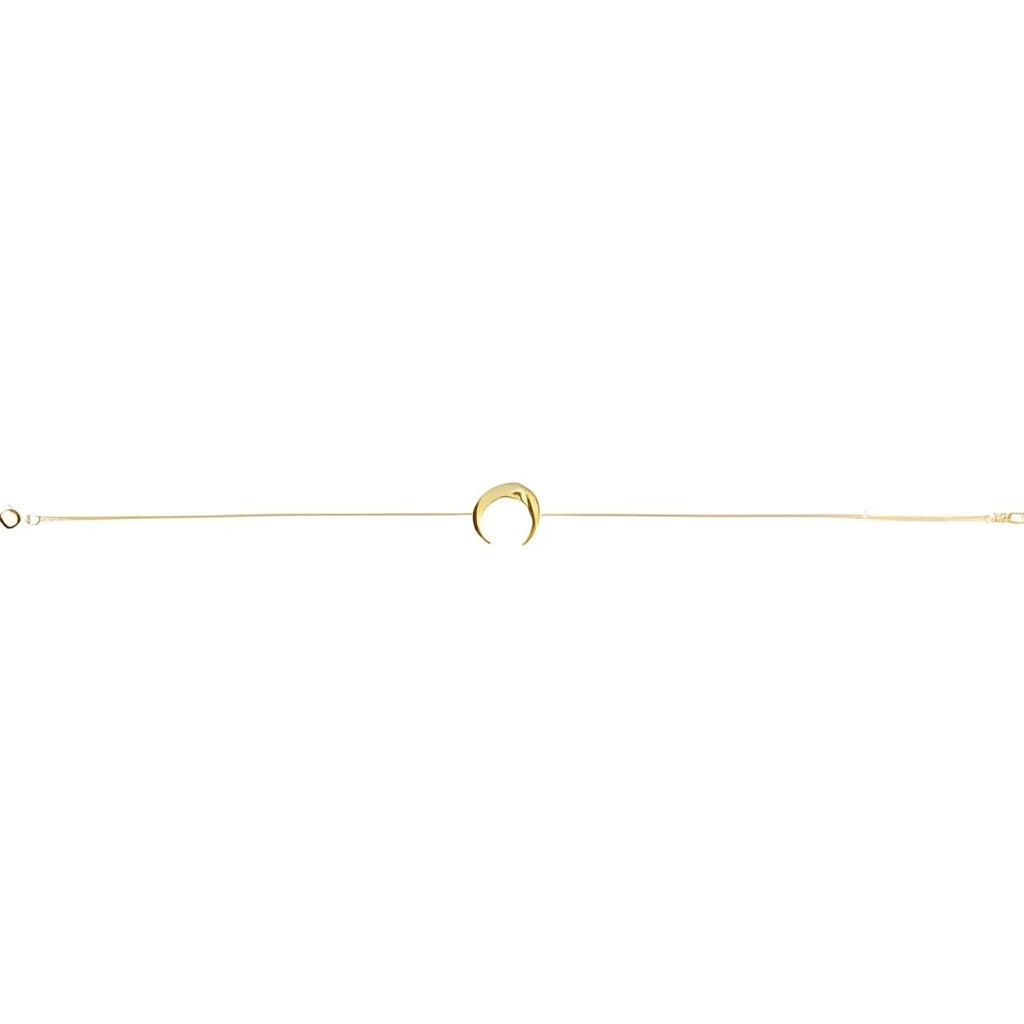 14K Yellow Gold Adjustable Crescent 6 1/2"-7 1/2" Bracelet