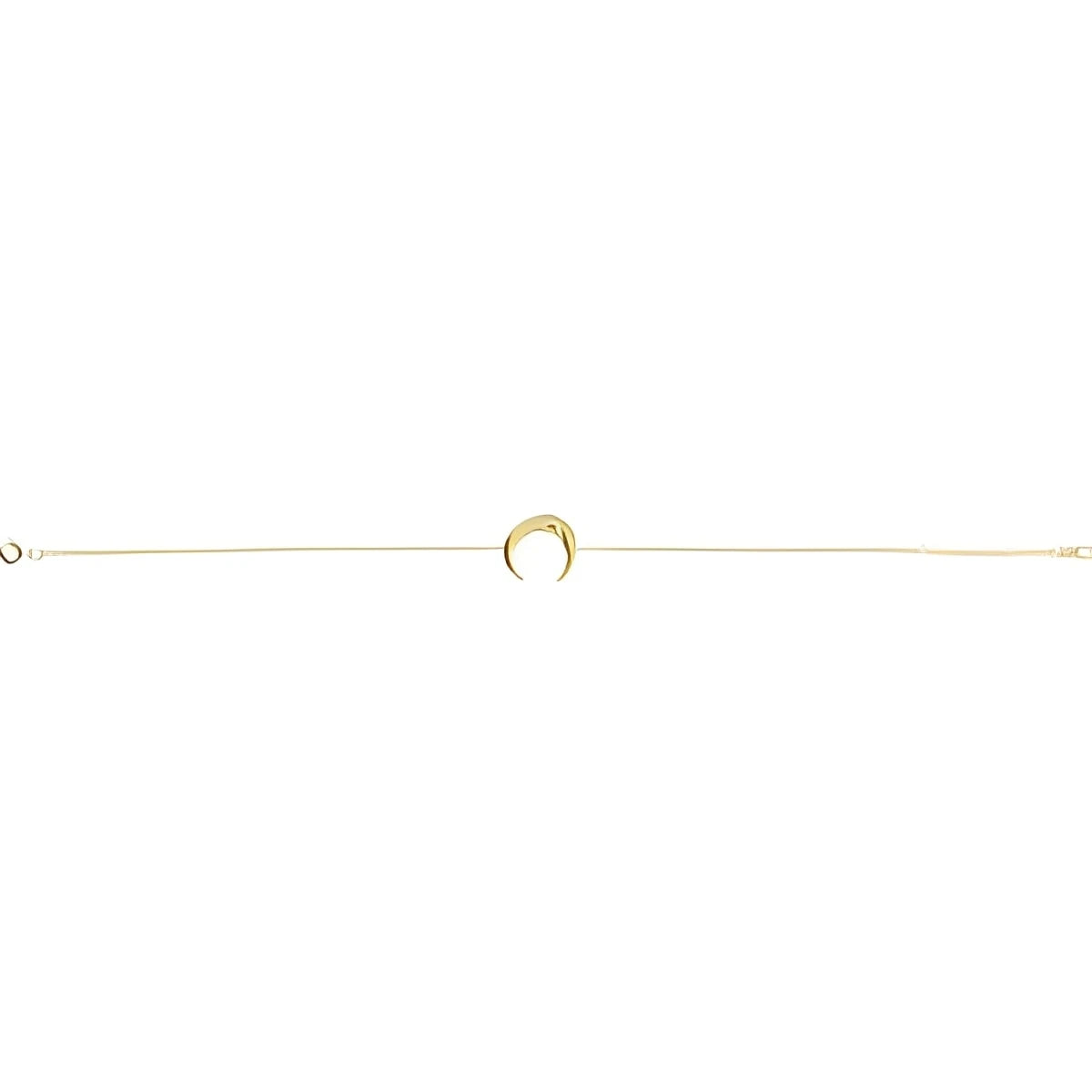 14K Yellow Gold Adjustable Crescent 6 1/2"-7 1/2" Bracelet