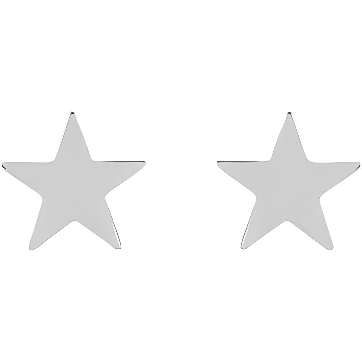 14K White Gold 4 mm Star Friction Post & Back Earrings