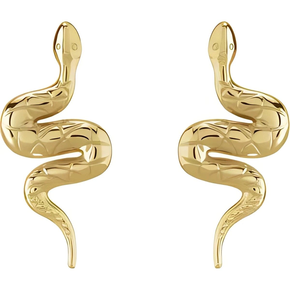 Sterling Silver Pair Snake Friction Back Earring