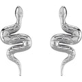 Sterling Silver Pair Snake Friction Back Earring