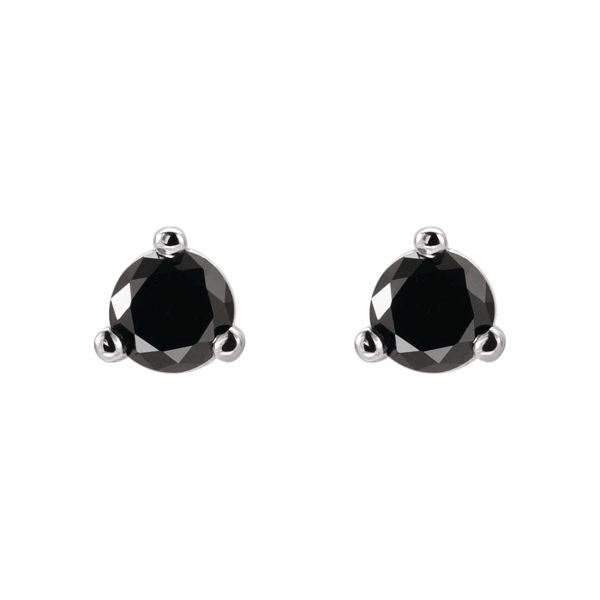 14K White Gold 1/8 CTW Natural Black Diamond  Earrings