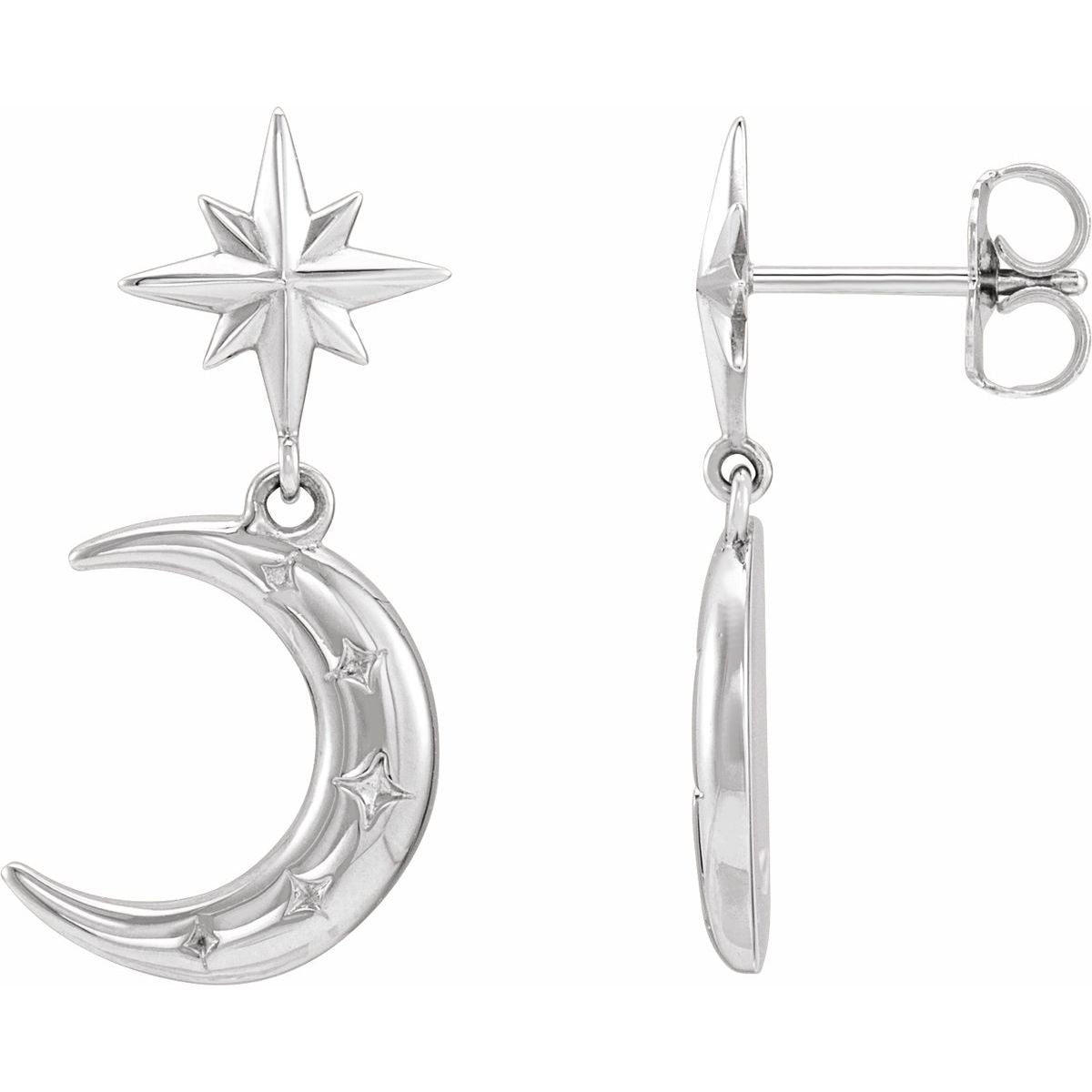Sterling Silver Crescent Moon Earrings