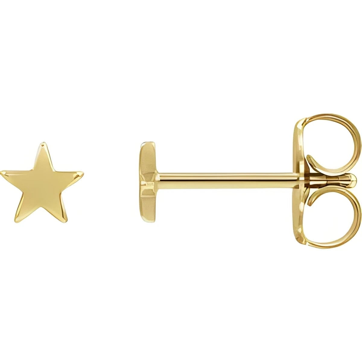 14K White Gold 4 mm Star Friction Post & Back Earrings