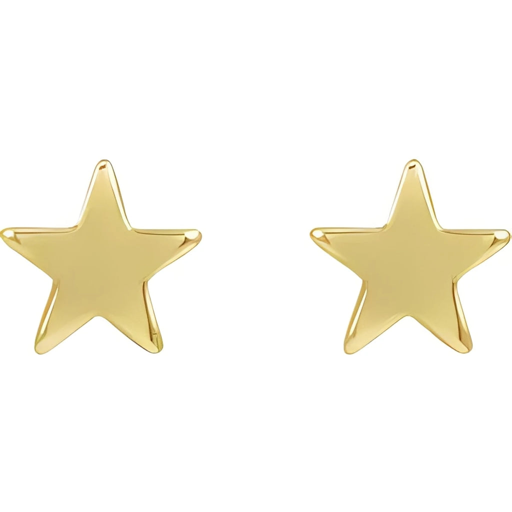 14K White Gold 4 mm Star Friction Post & Back Earrings