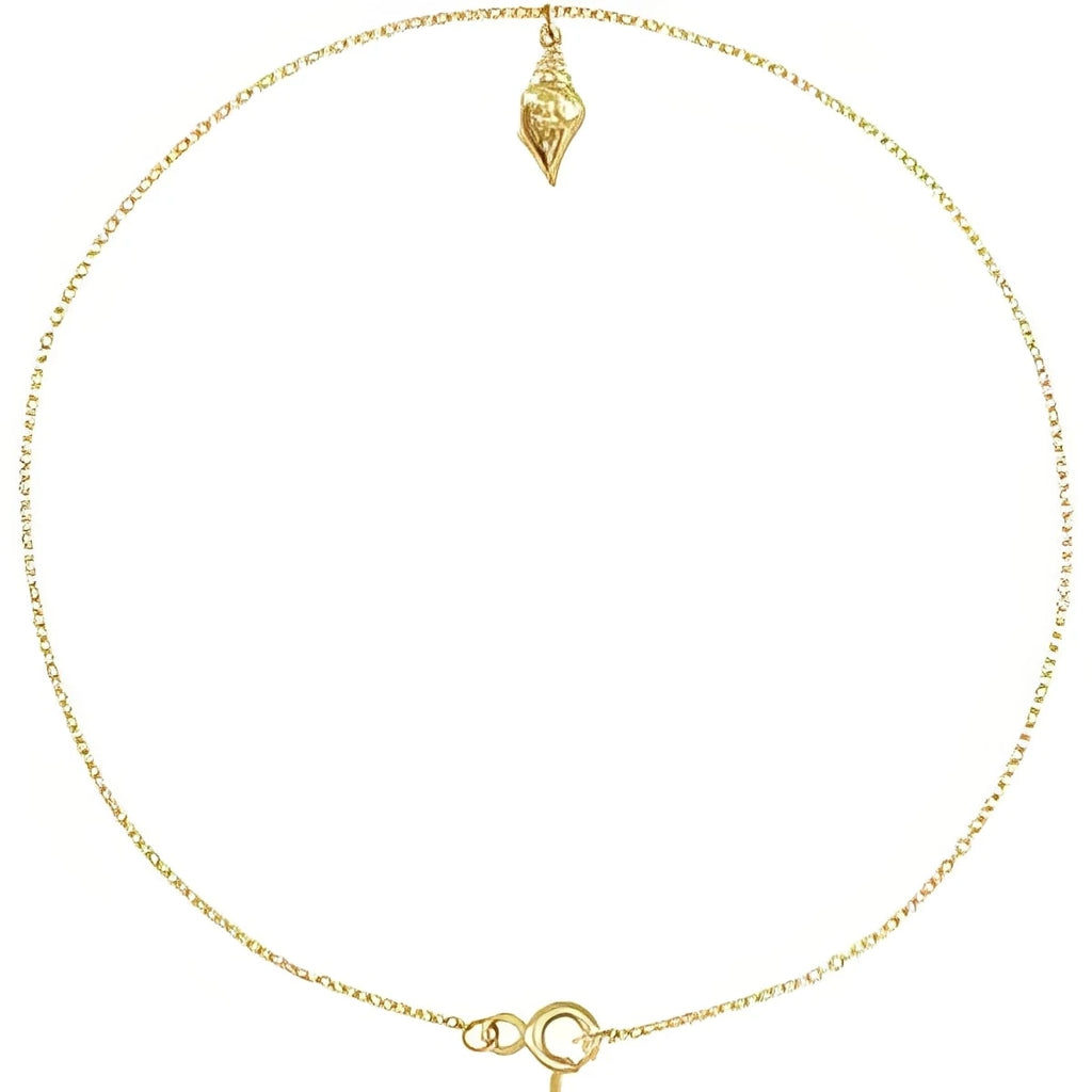 14K Yellow Gold Shell 9" Anklet