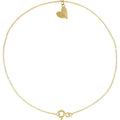 14K Yellow Gold Heart 9" Anklet