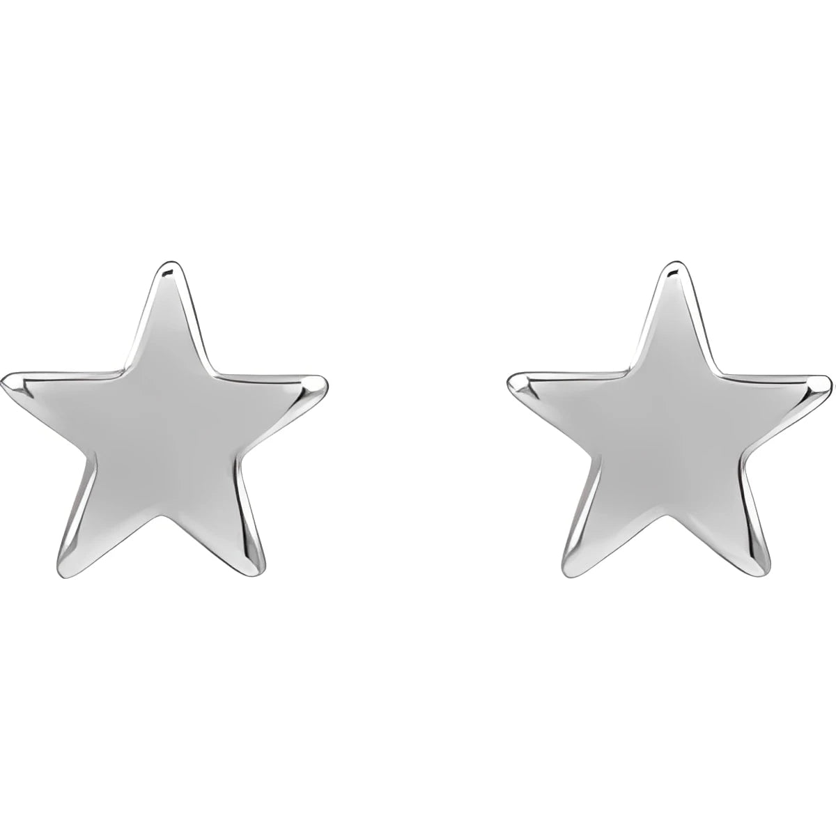 14K White Gold 4 mm Star Friction Post & Back Earrings