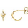 14K Yellow Gold .03 CTW Natural Diamond 10 mm Star Hoop Earrings