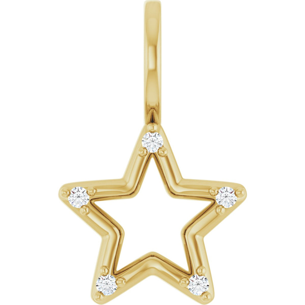 14K Yellow Gold .03 CTW Natural Diamond Star Charm/Pendant