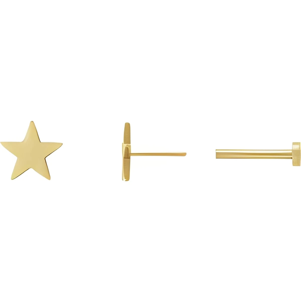14K White Gold 4 mm Star Friction Post & Back Earrings