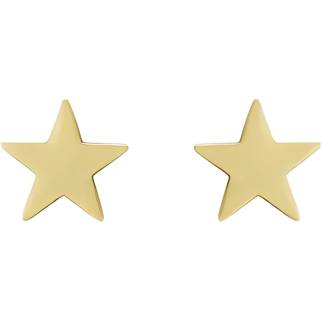 14K White Gold 4 mm Star Friction Post & Back Earrings