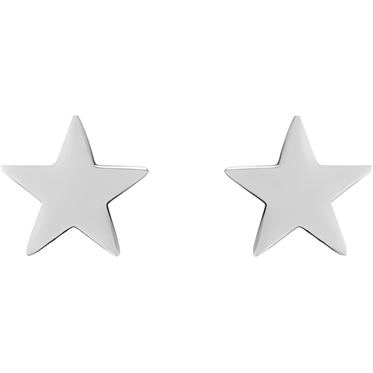 14K White Gold 4 mm Star Friction Post & Back Earrings