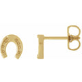 14K Yellow Gold Horseshoe Earrings