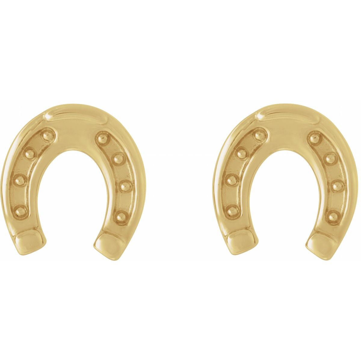 14K Yellow Gold Horseshoe Earrings