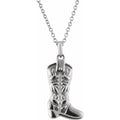 Sterling Silver Cowboy Boot 16-18" Necklace