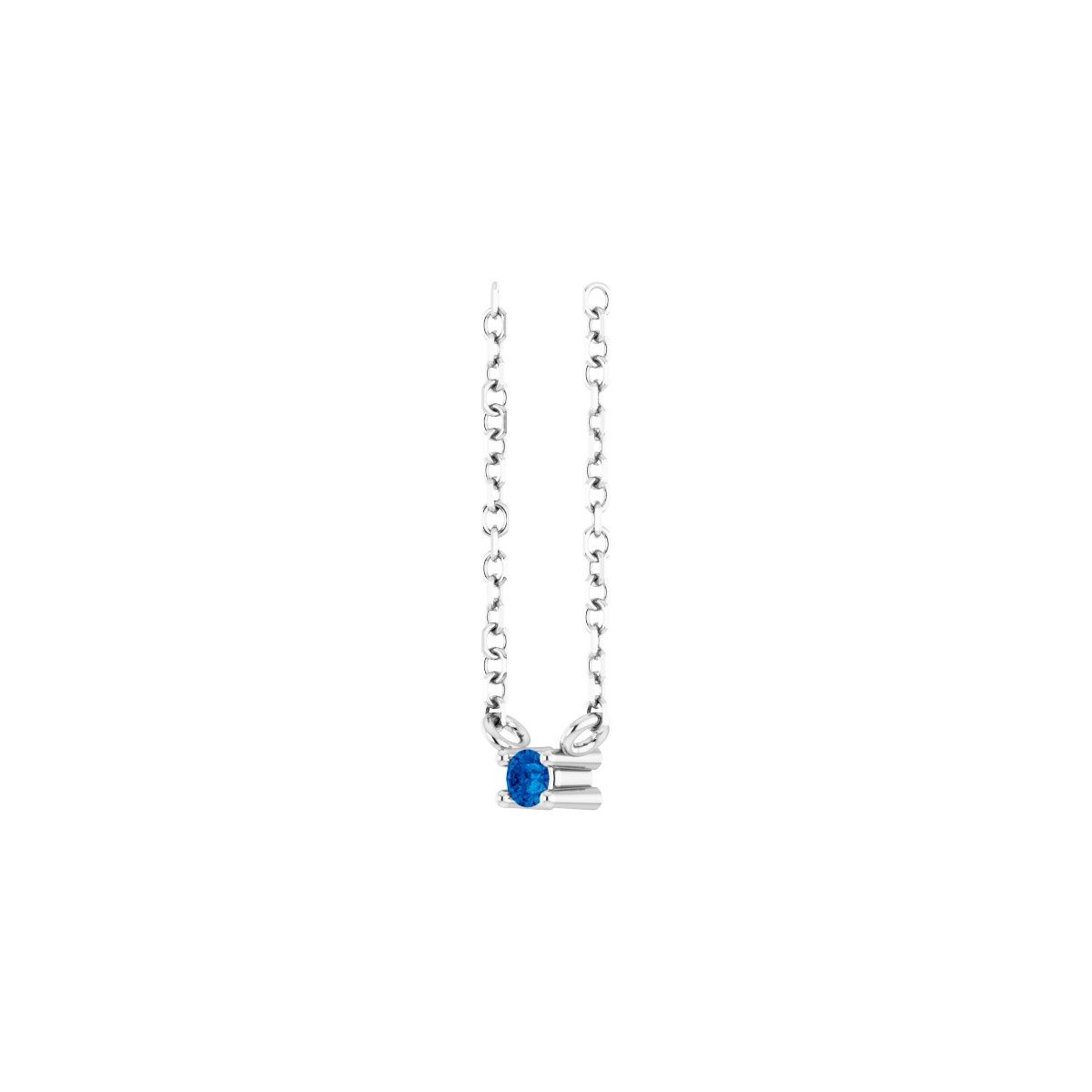 Sterling Silver Lab-Grown Ruby Bar 16" Necklace