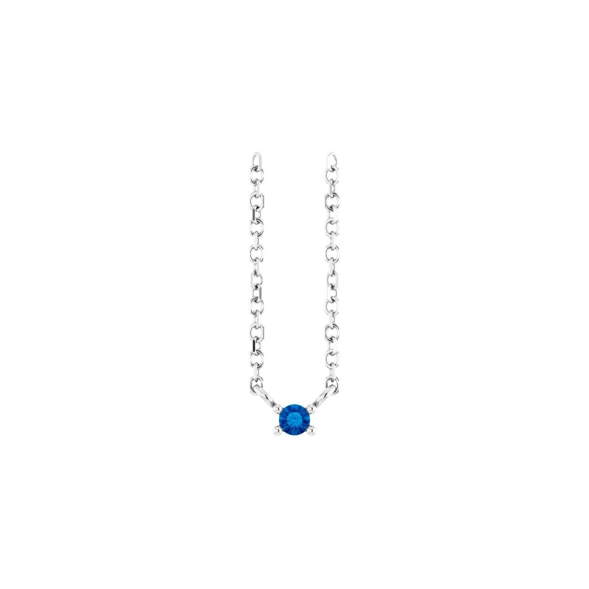 Sterling Silver Lab-Grown Ruby Bar 16" Necklace