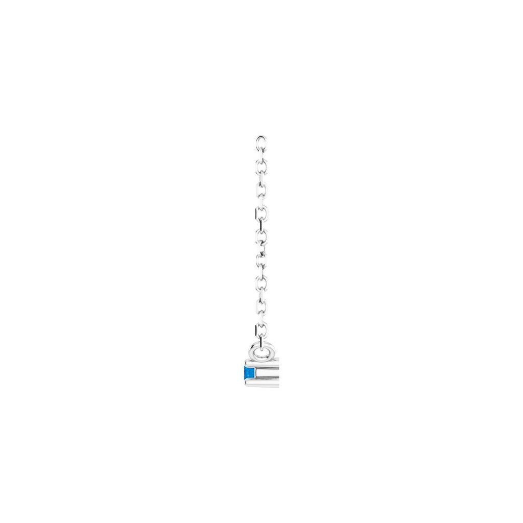 Sterling Silver Lab-Grown Ruby Bar 16" Necklace