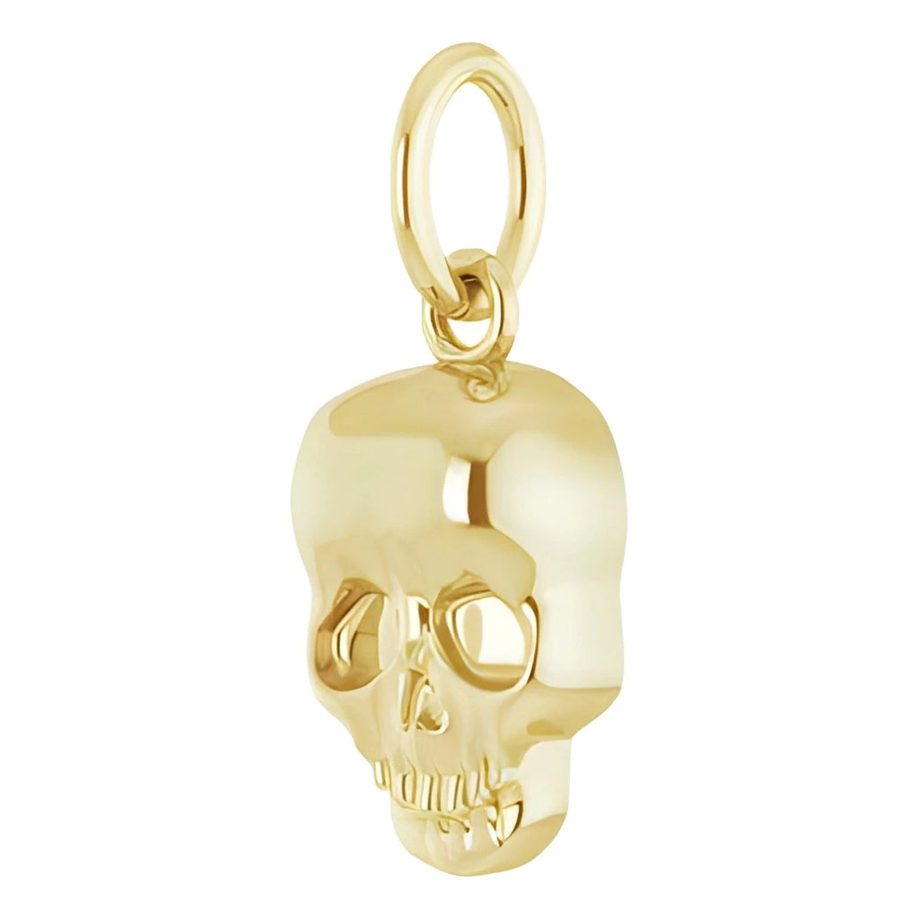 14K Yellow Gold Skull Pendant