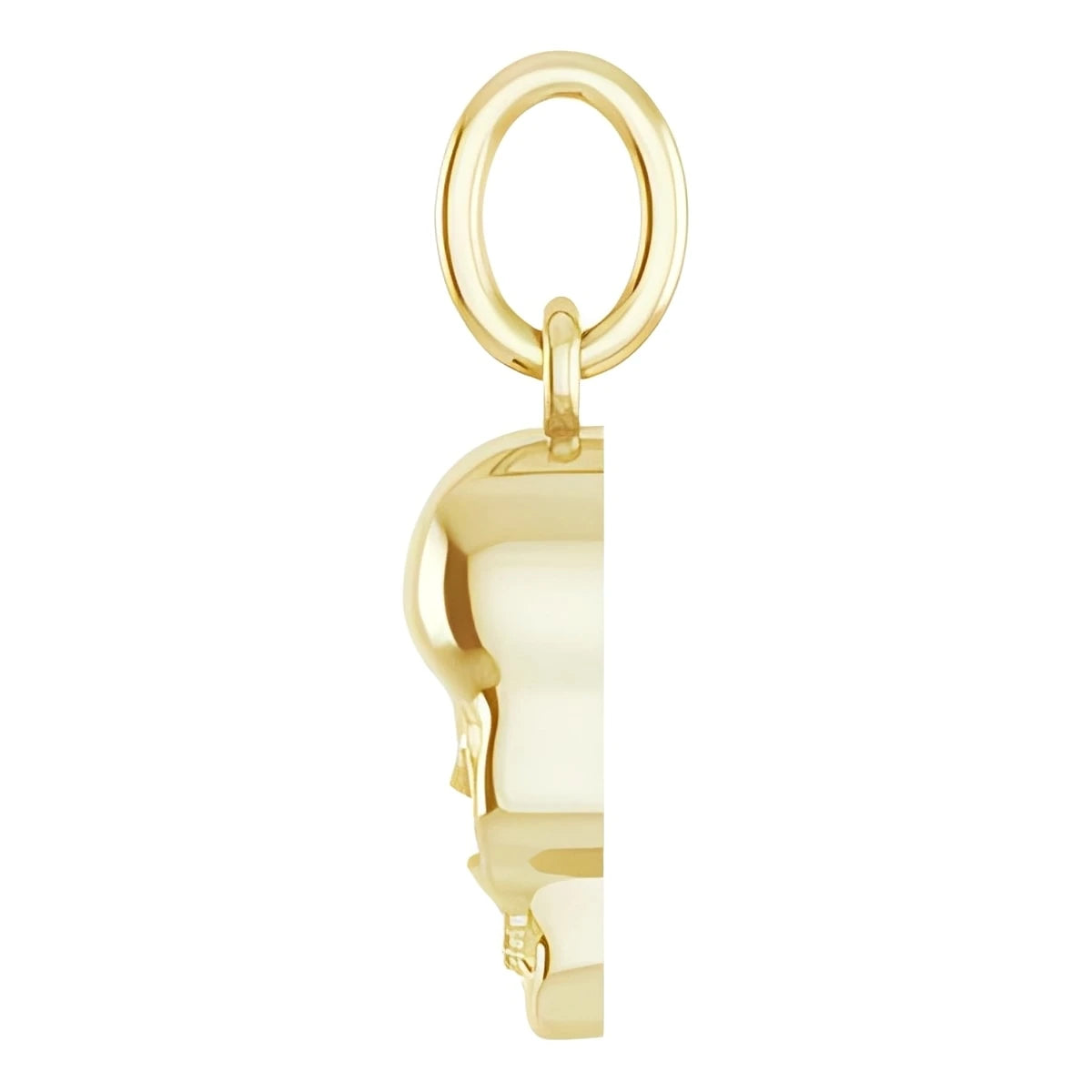 14K Yellow Gold Skull Pendant