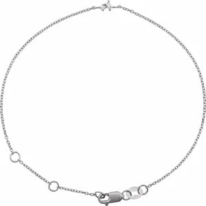 14K White Gold .04 CTW Natural Diamond Link 6 1/2-7 1/2" Bracelet