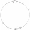 14K White Gold .04 CTW Natural Diamond Crescent Moon 6 1/2-7 1/2 Bracelet
