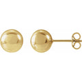 14K Yellow Gold 8 mm Ball Earrings