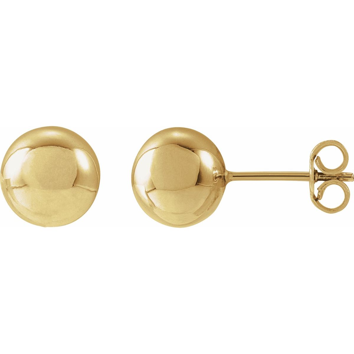 14K Yellow Gold 8 mm Ball Earrings