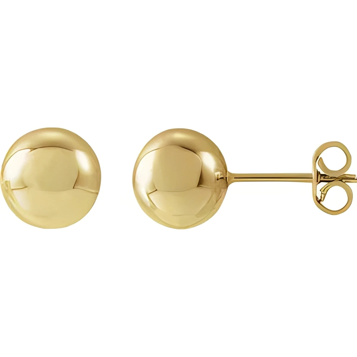 14K Yellow Gold 8 mm Ball Earrings