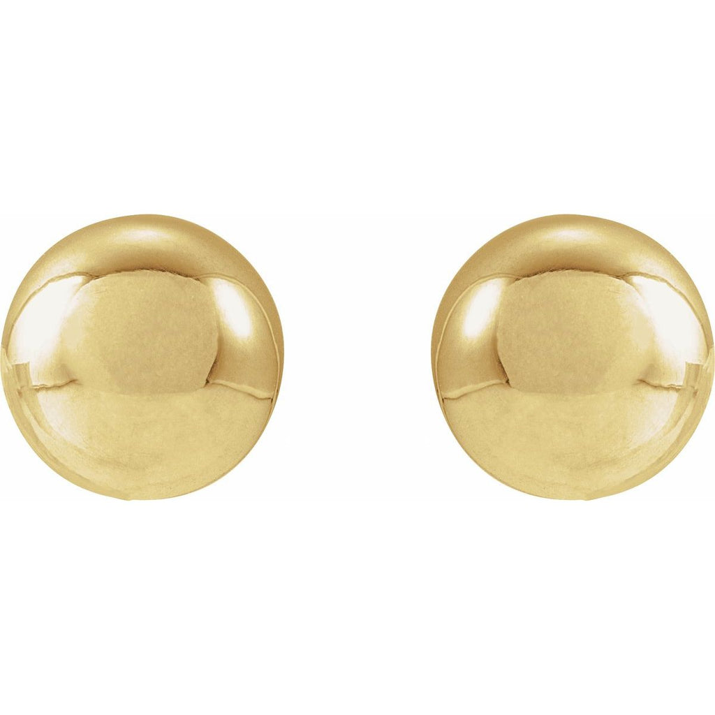 14K Yellow Gold 8 mm Ball Earrings