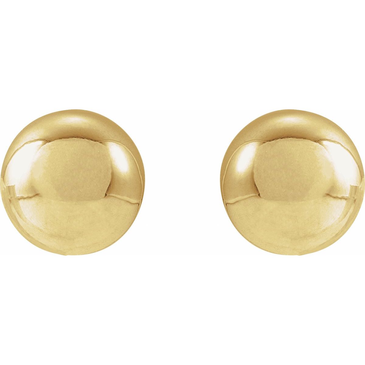 14K Yellow Gold 8 mm Ball Earrings