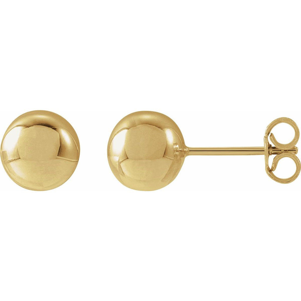 14K Yellow Gold 8 mm Ball Earrings