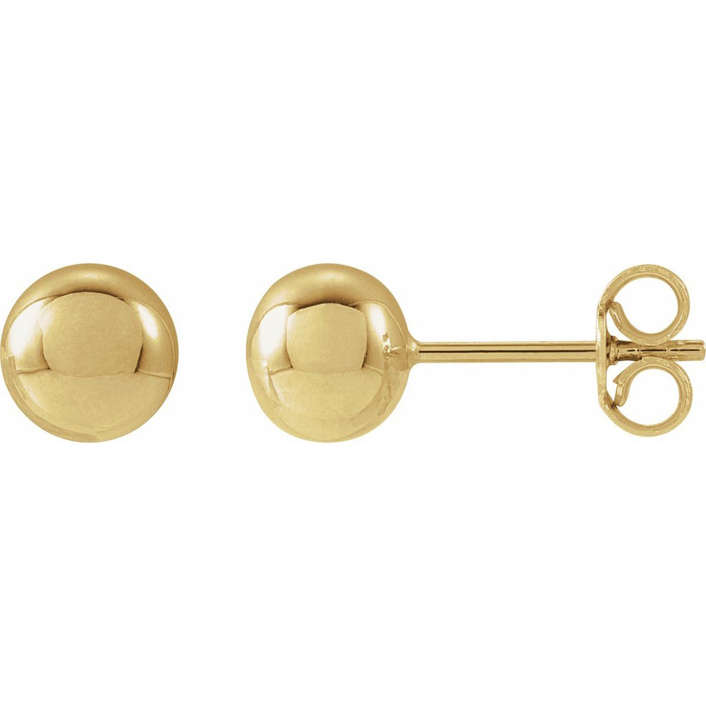 14K Yellow Gold 8 mm Ball Earrings
