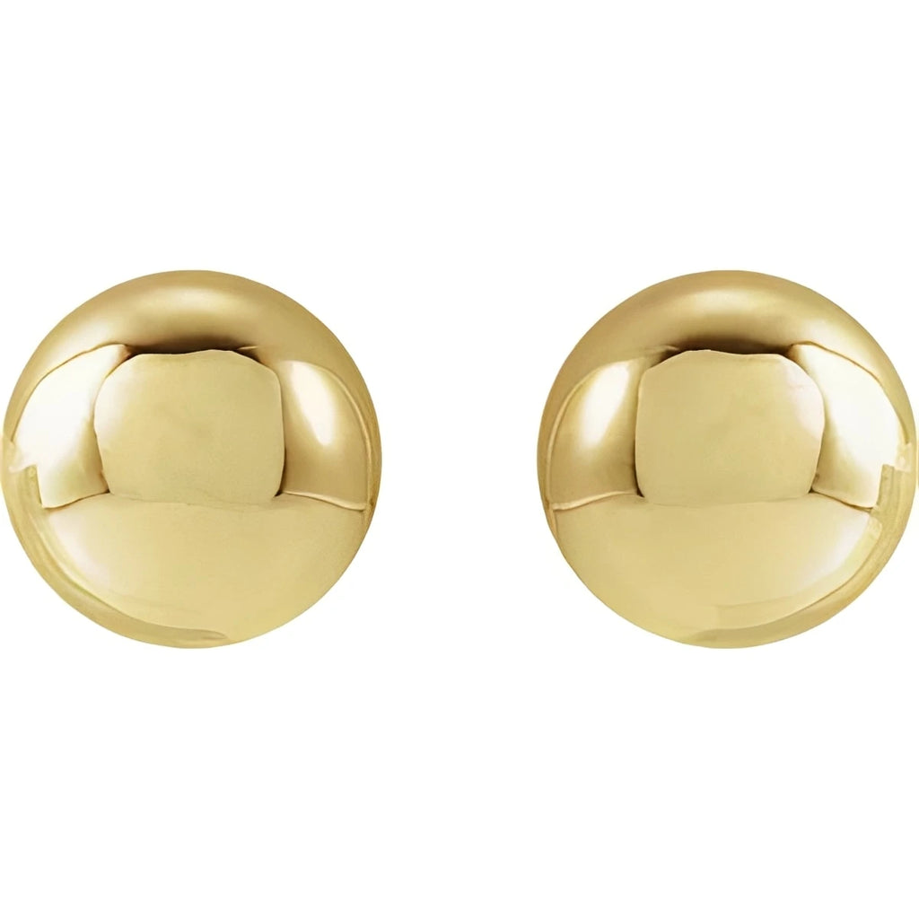 14K Yellow Gold 8 mm Ball Earrings