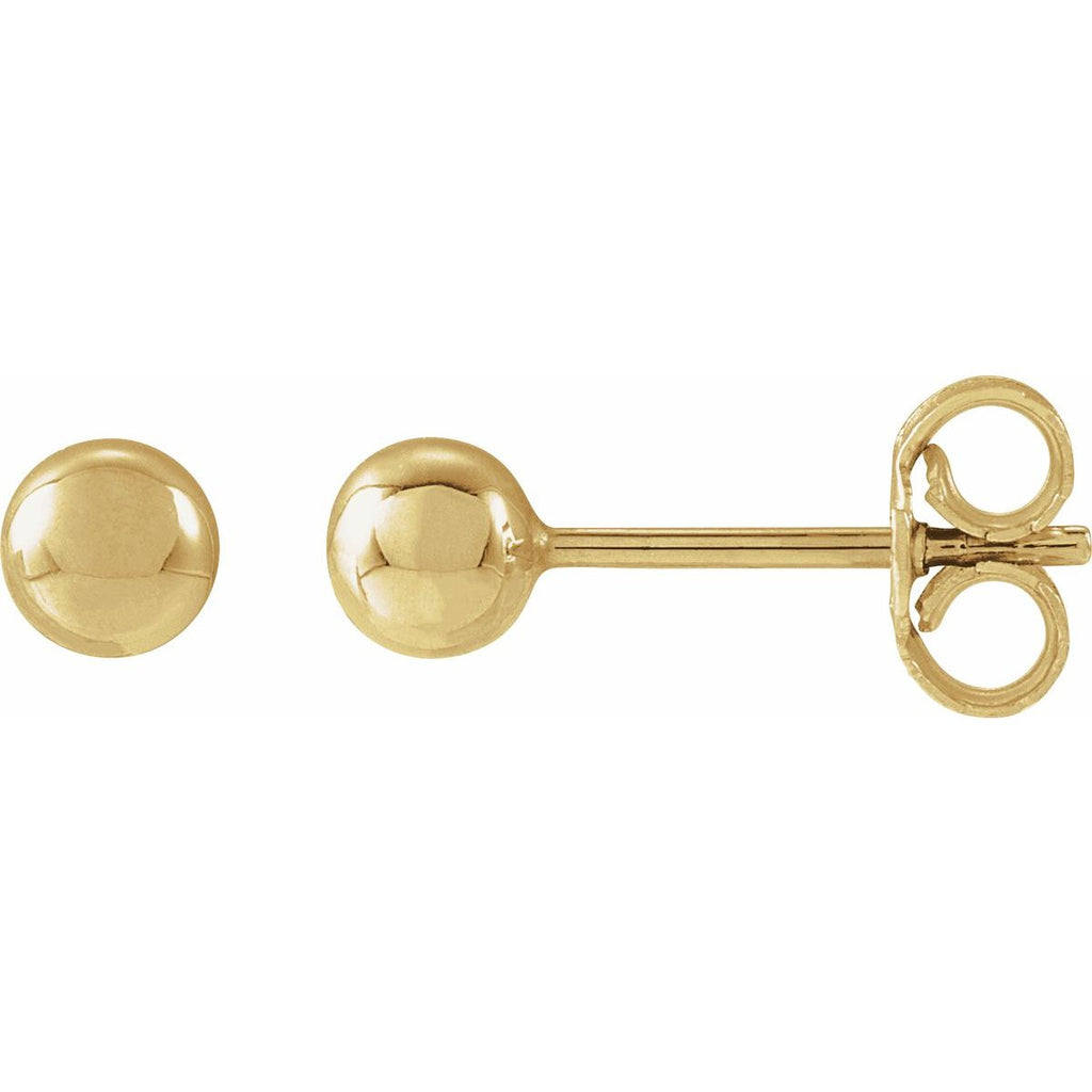 14K Yellow Gold 8 mm Ball Earrings