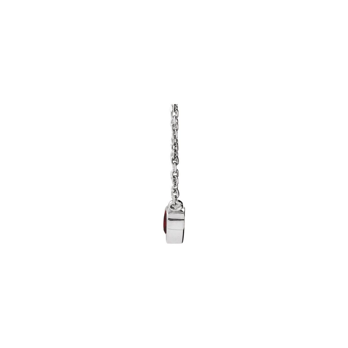 Sterling Silver Natural Mozambique Garnet Bezel-Set 16-18" Necklace