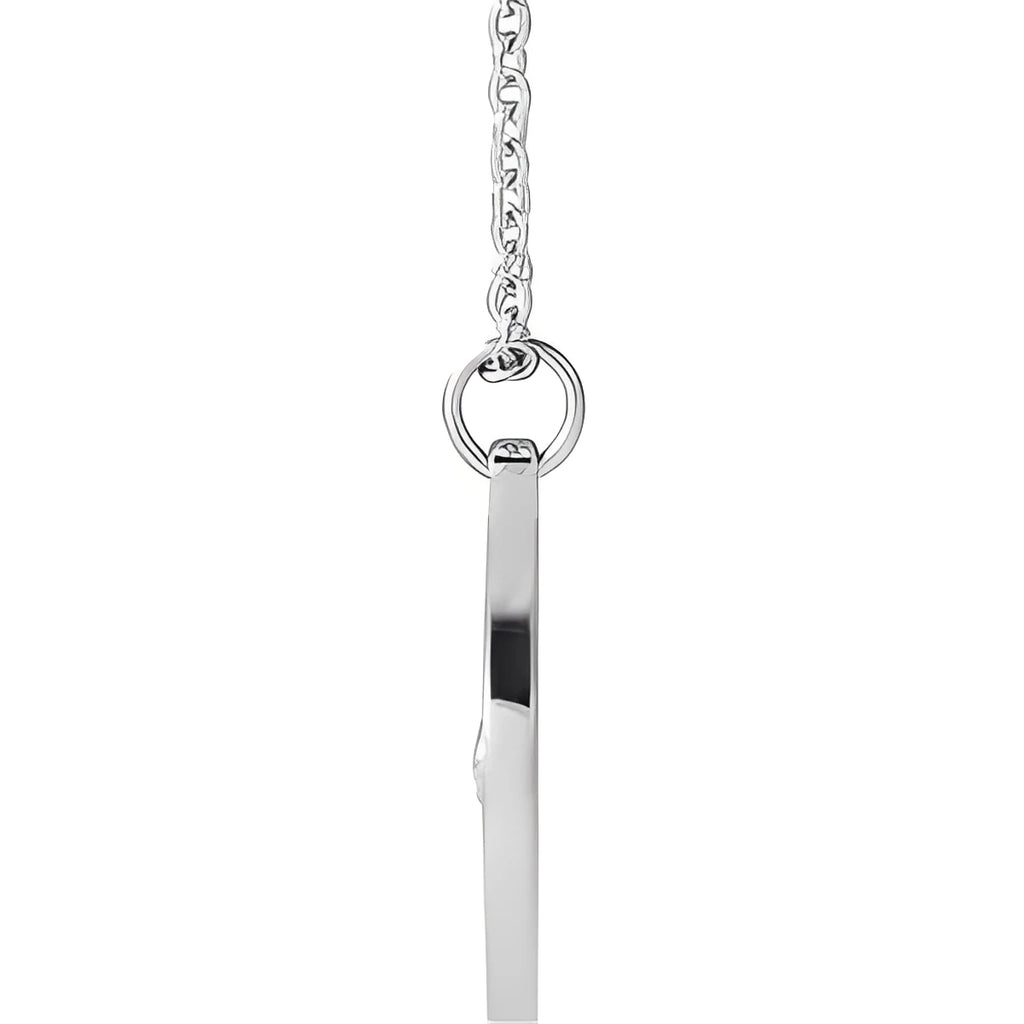 Sterling Silver .015 CT Natural Diamond Compass 16-18" Necklace
