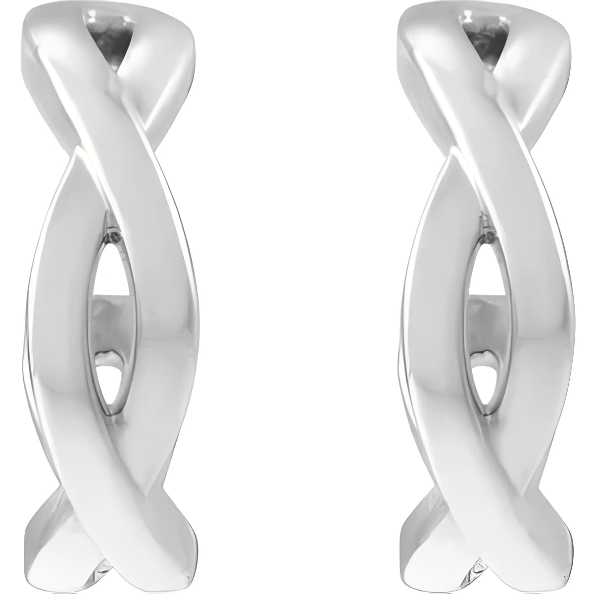 Sterling Silver Twisted 13 mm Hoop Earrings