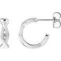Sterling Silver Twisted 13 mm Hoop Earrings
